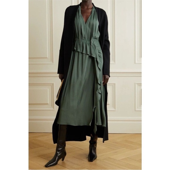 Ulla Johnson Leah Dress Peat Solid Ruffle Size 2 - Picture 16 of 17